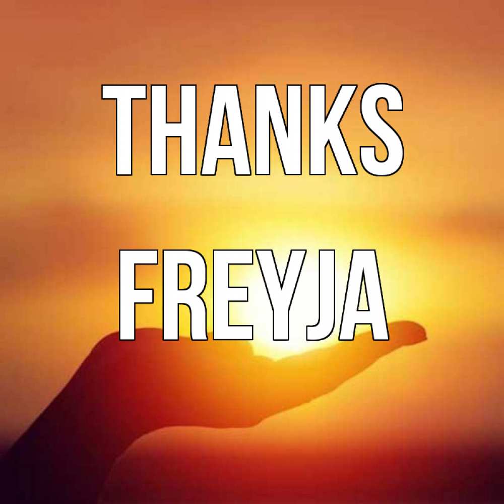 Greetings card с именем, Freyja Thanks закат Greetings with text for free download 
