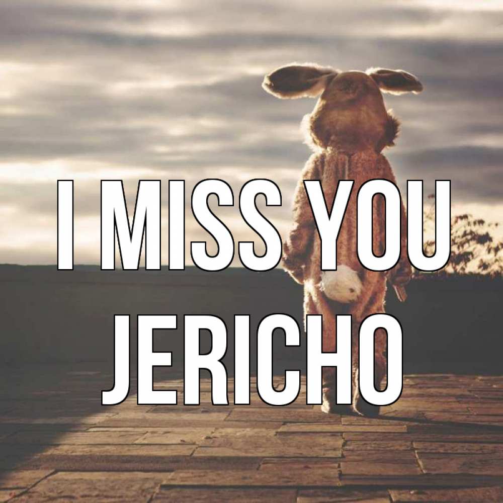 Greetings card с именем, Jericho I miss you даже в костюме зайца Greetings with text for free download 