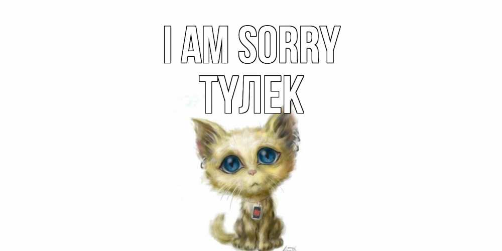 Greetings card с именем, ТҮЛЕК I am sorry прости меня открытка с котиком Greetings with text for free download 