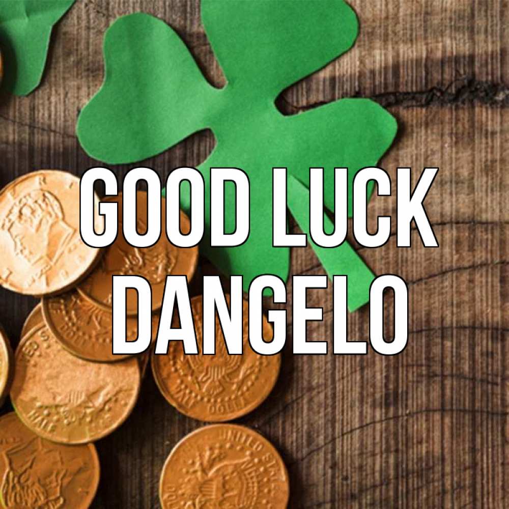 Greetings card с именем, Dangelo Good luck деревянный фон Greetings with text for free download 