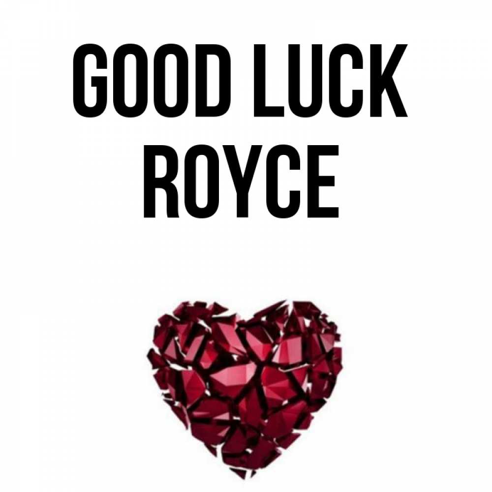 Greetings card с именем, Royce Good luck бордовое из кристаллов  1 Greetings with text for free download 
