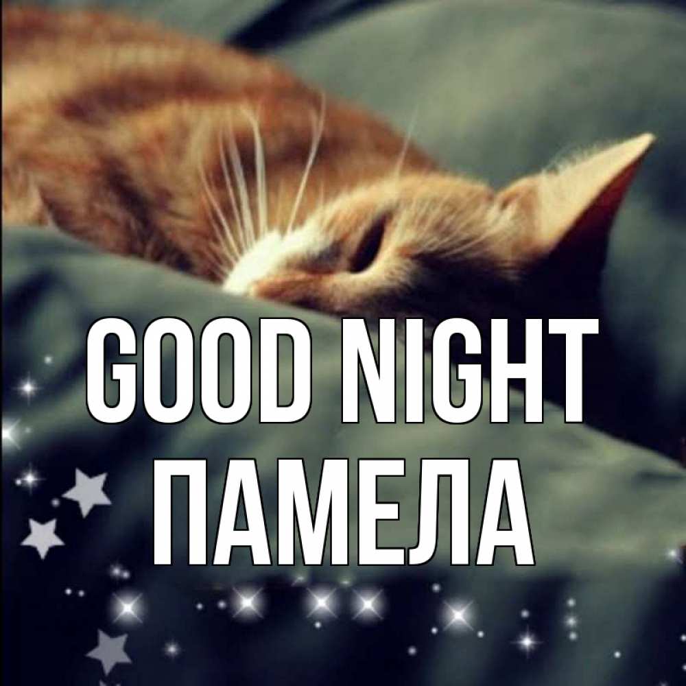 Greetings card с именем, Памела Good night кроватка Greetings with text for free download 