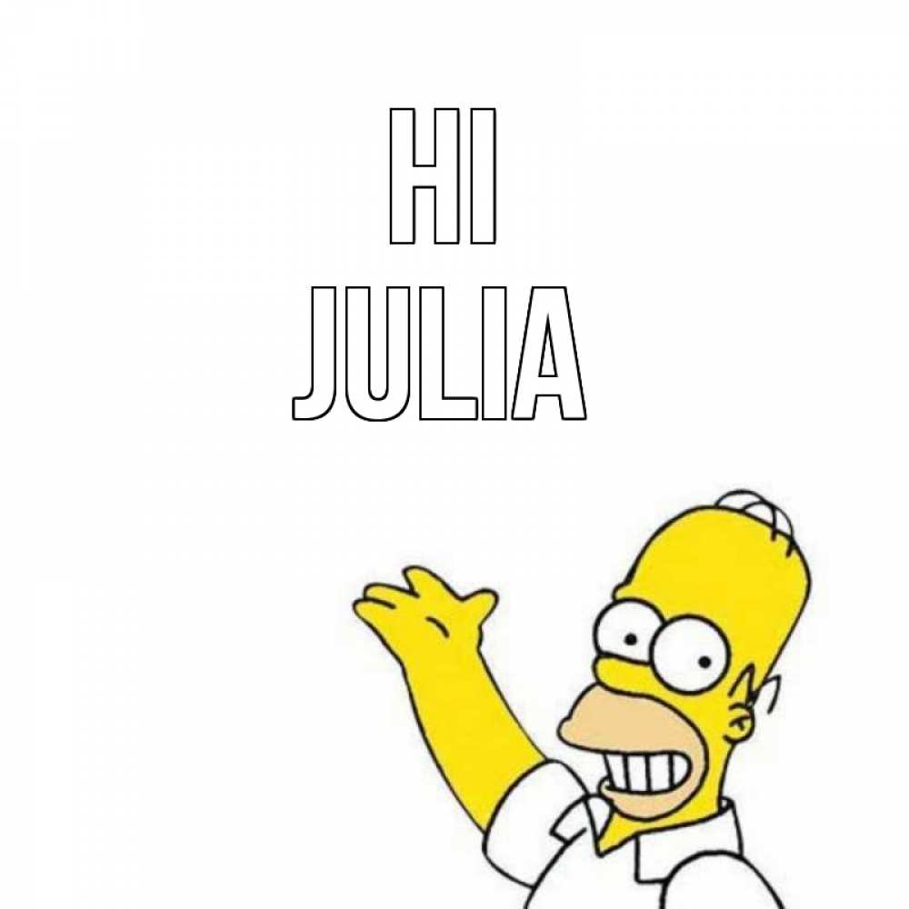 Greetings card с именем, Julia Hi Симпсоны Greetings with text for free download 
