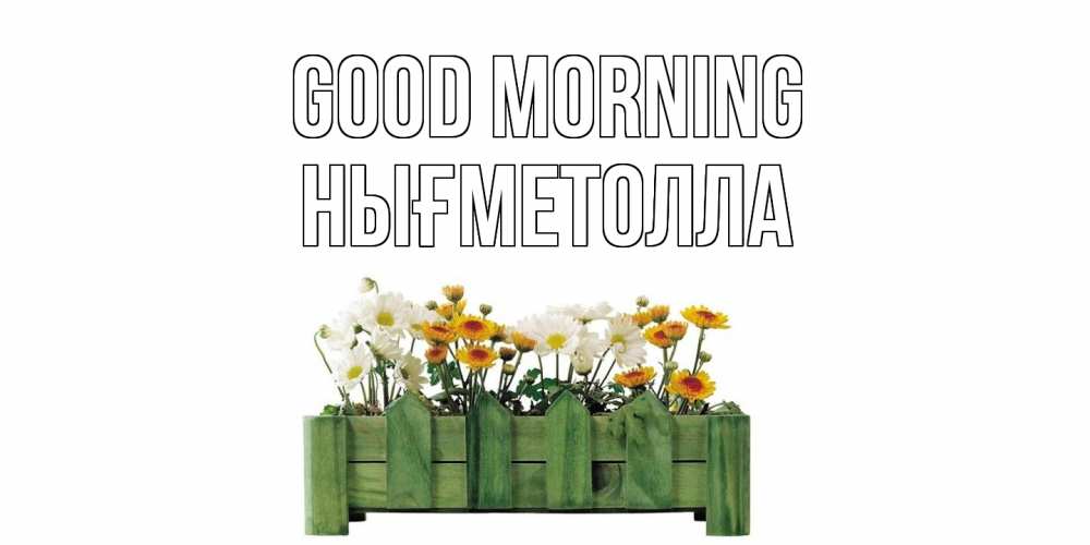 Greetings card с именем, НЫҒМЕТОЛЛА Good morning цветы Greetings with text for free download 