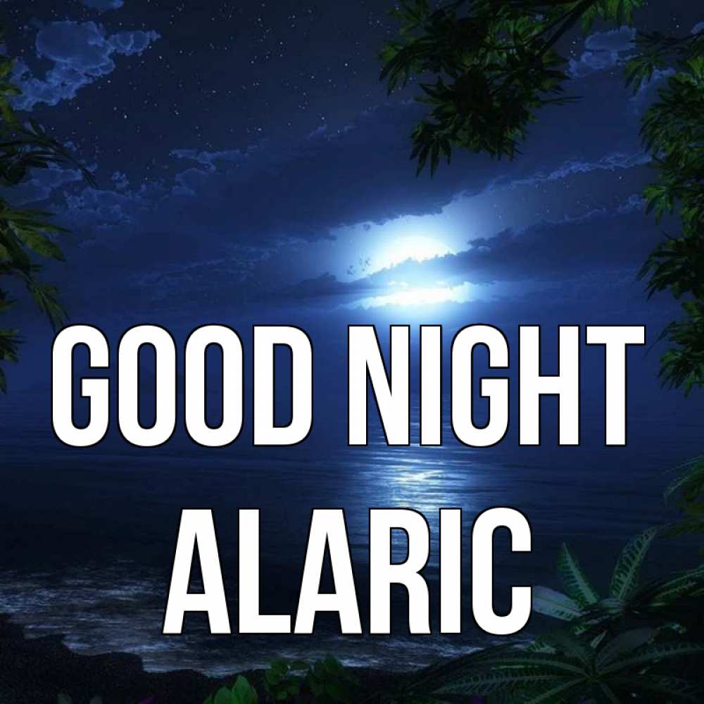 Greetings card с именем, Alaric Good night тропический остров Greetings with text for free download 