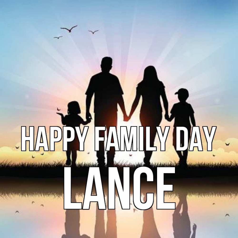 Greetings card с именем, Lance happy family day сын, дочка, мама, папа, море , закат Greetings with text for free download 