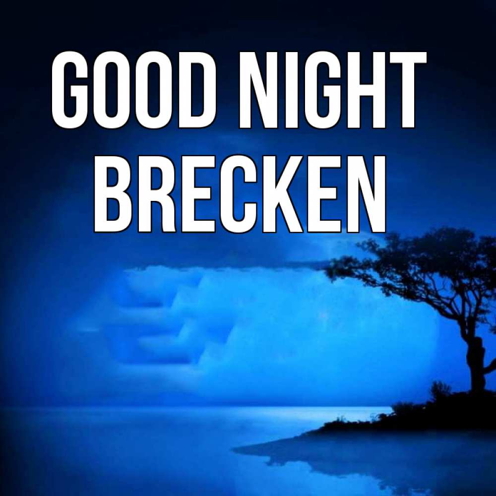 Greetings card с именем, Brecken Good night ночное побережье Greetings with text for free download 