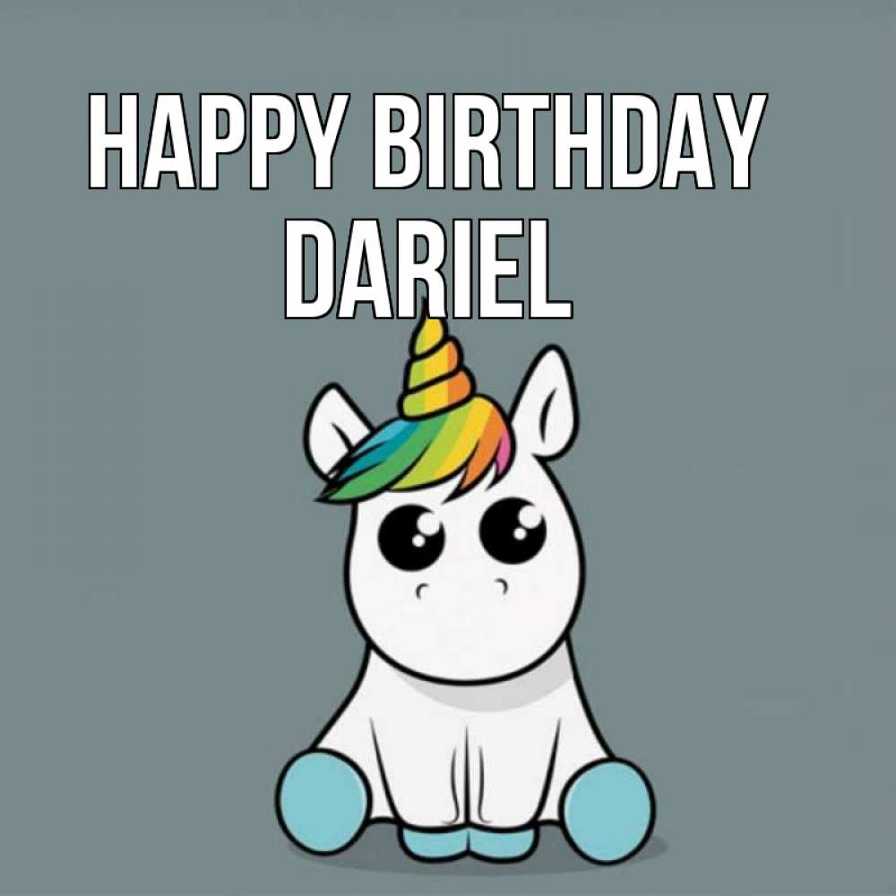 Greetings card с именем, Dariel Happy Birthday пони Greetings with text for free download 