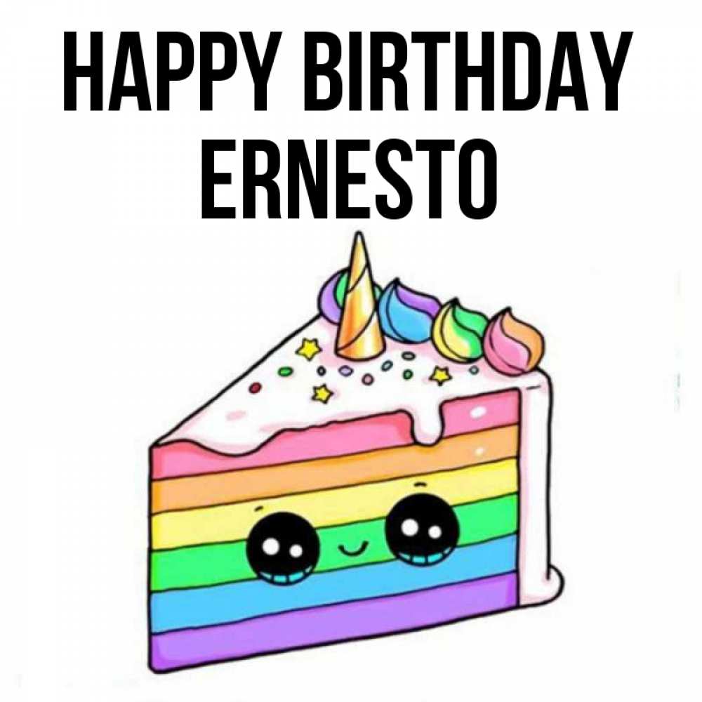 Greetings card с именем, Ernesto Happy Birthday с днем варенья Greetings with text for free download 