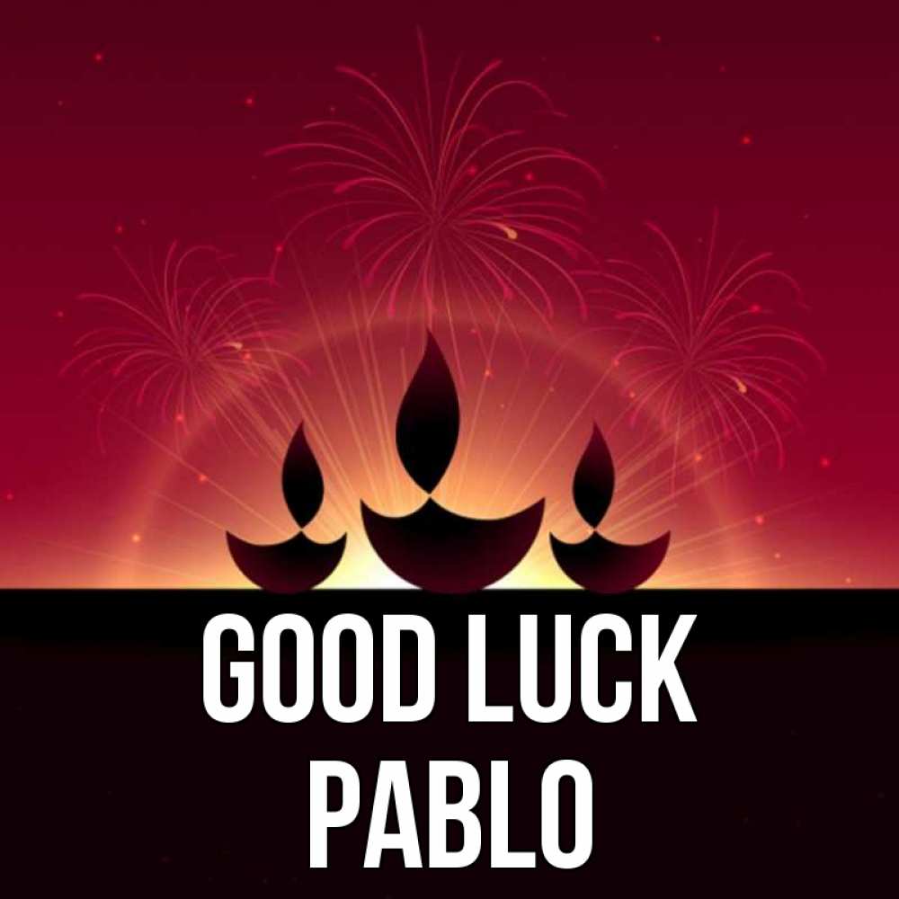 Greetings card с именем, Pablo Good luck праздник Greetings with text for free download 