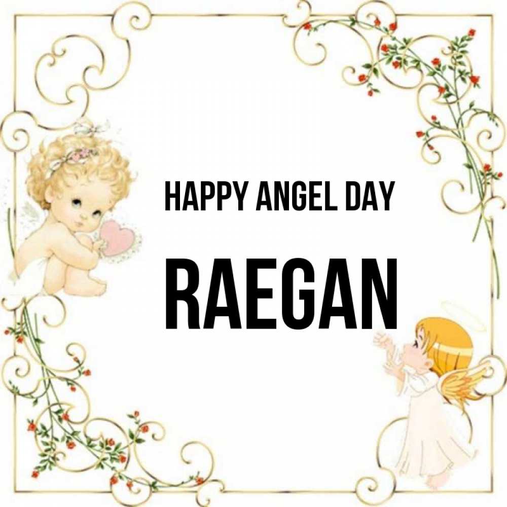 Greetings card с именем, Raegan happy angel day ангелы желают прекрасных именин Greetings with text for free download 
