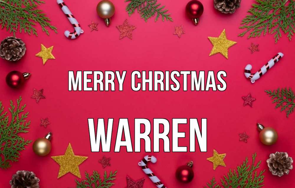Greetings card с именем, Warren Merry Christmas с рождеством Greetings with text for free download 