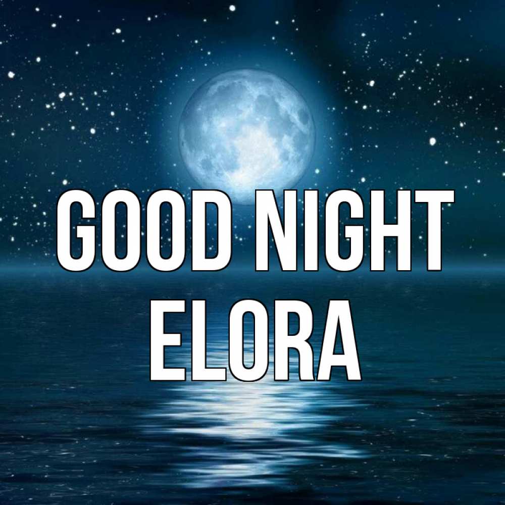Greetings card с именем, Elora Good night звезды Greetings with text for free download 