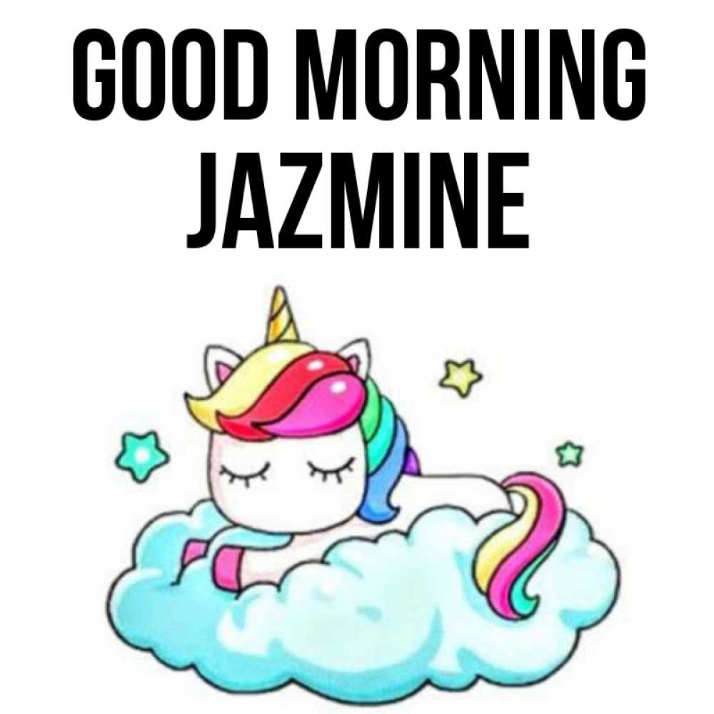Greetings card с именем, Jazmine Good morning радужное утро Greetings with text for free download 