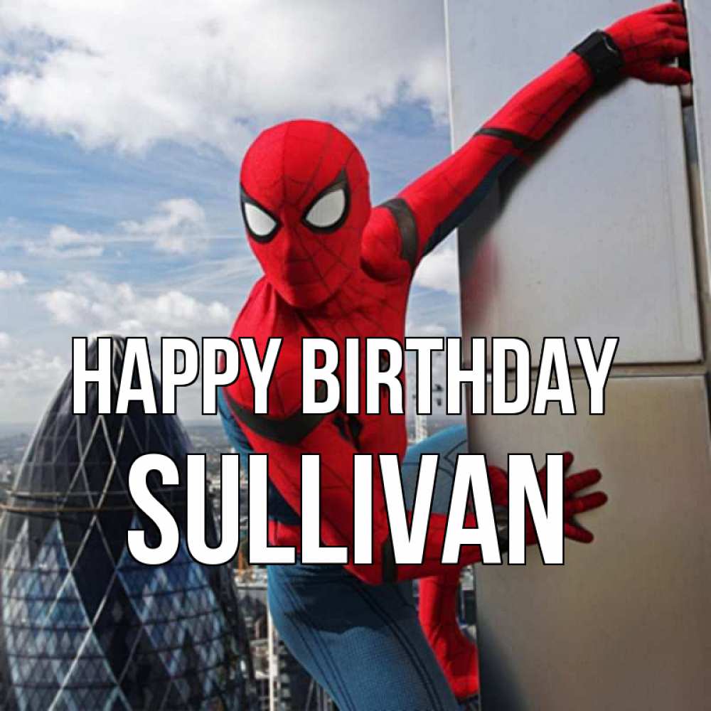Greetings card с именем, Sullivan Happy Birthday Марвел Greetings with text for free download 