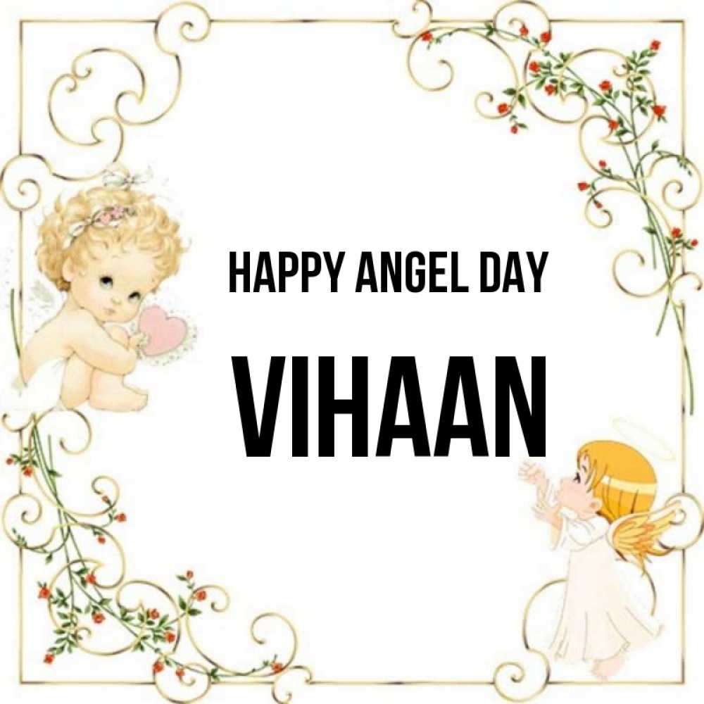 Greetings card с именем, Vihaan happy angel day ангелы желают прекрасных именин Greetings with text for free download 