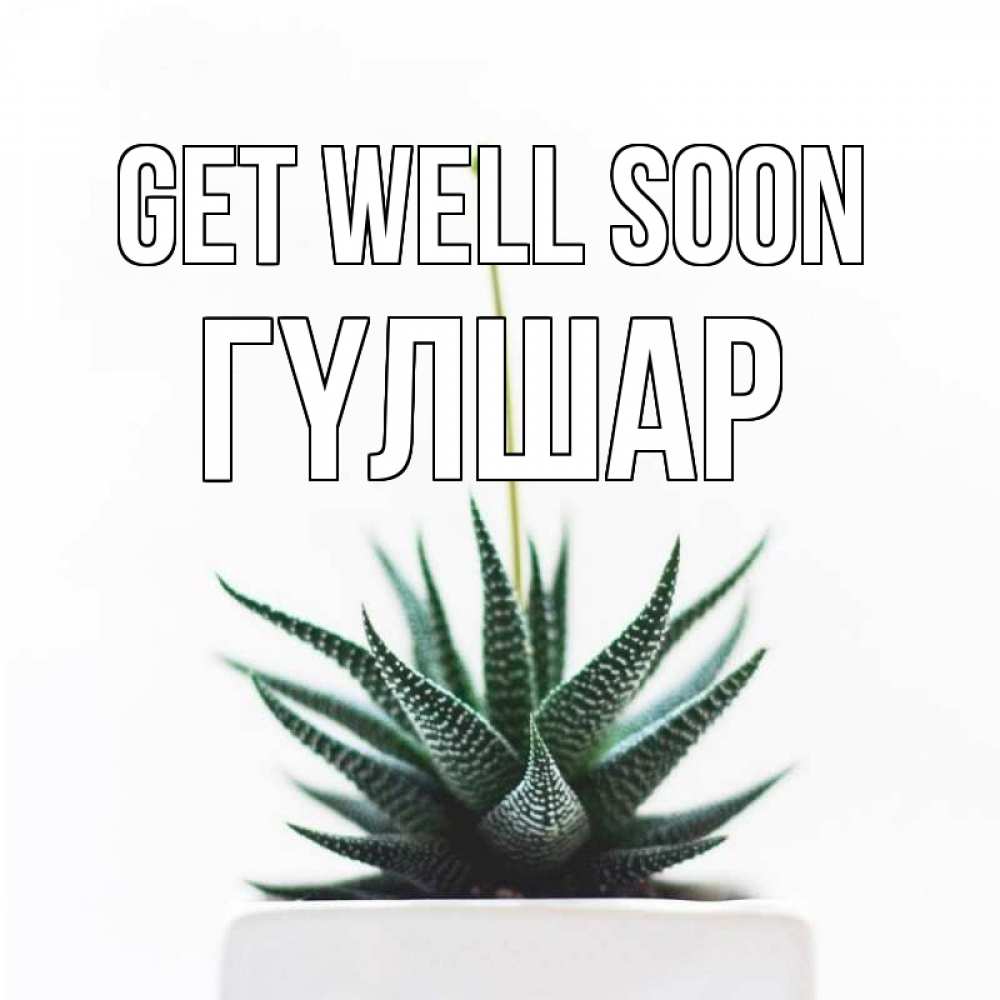 Greetings card с именем, ГҮЛШАР Get well soon короче это непонятная колючка Greetings with text for free download 