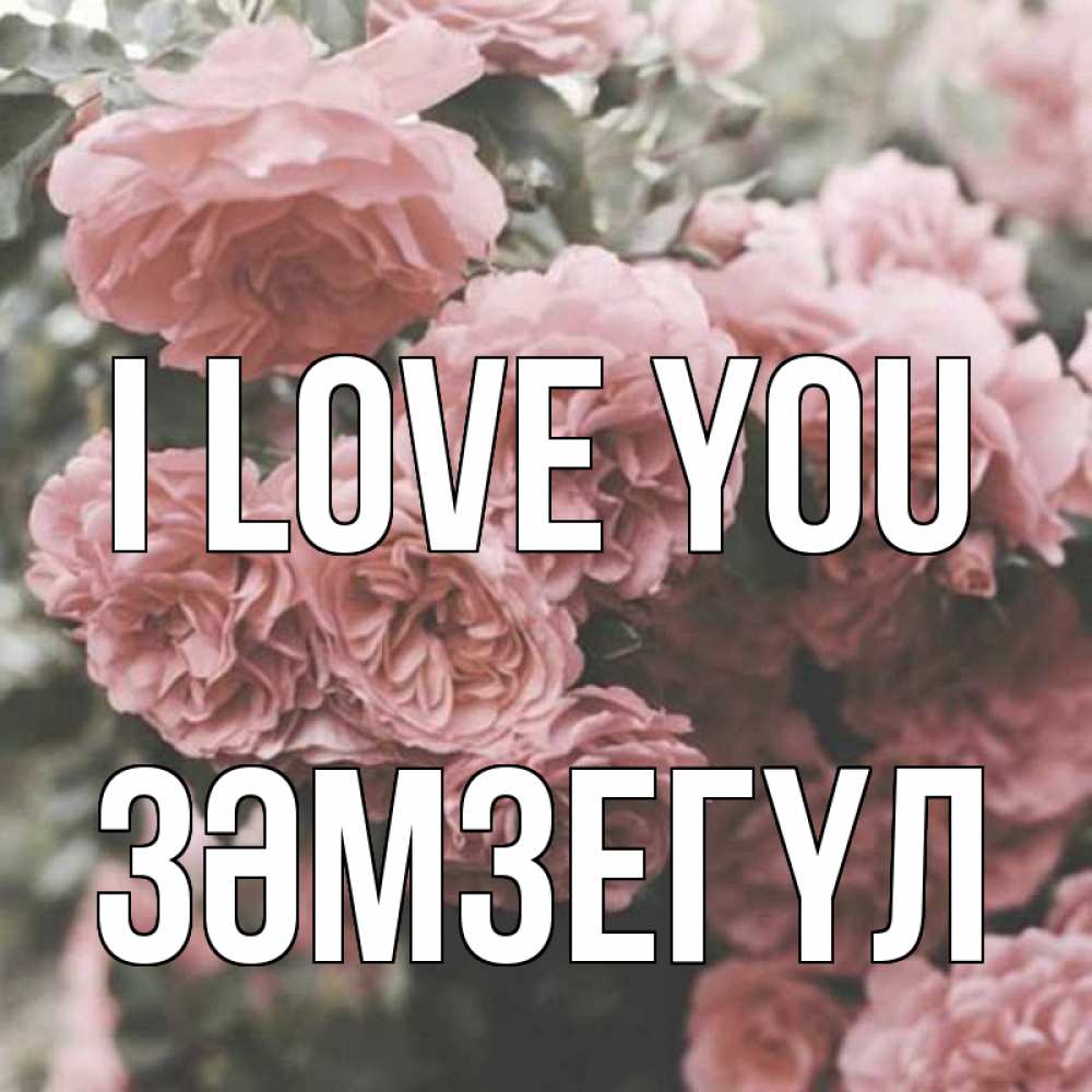 Greetings card с именем, ЗӘМЗЕГҮЛ I love you розы 3 Greetings with text for free download 