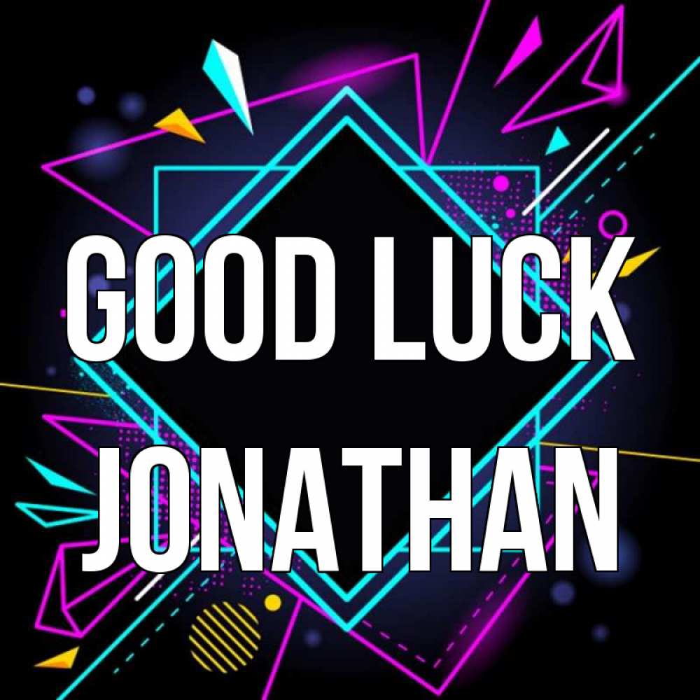 Greetings card с именем, Jonathan Good luck рамочки Greetings with text for free download 