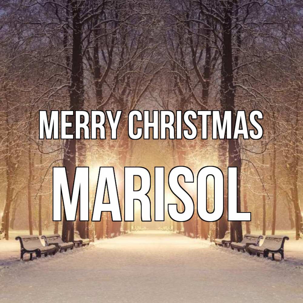 Greetings card с именем, Marisol Merry Christmas зима, парк, фонарь, лес Greetings with text for free download 