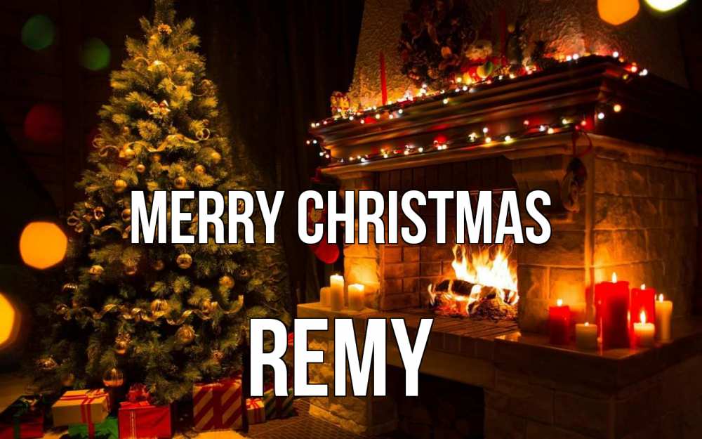 Greetings card с именем, Remy Merry Christmas новый год Greetings with text for free download 