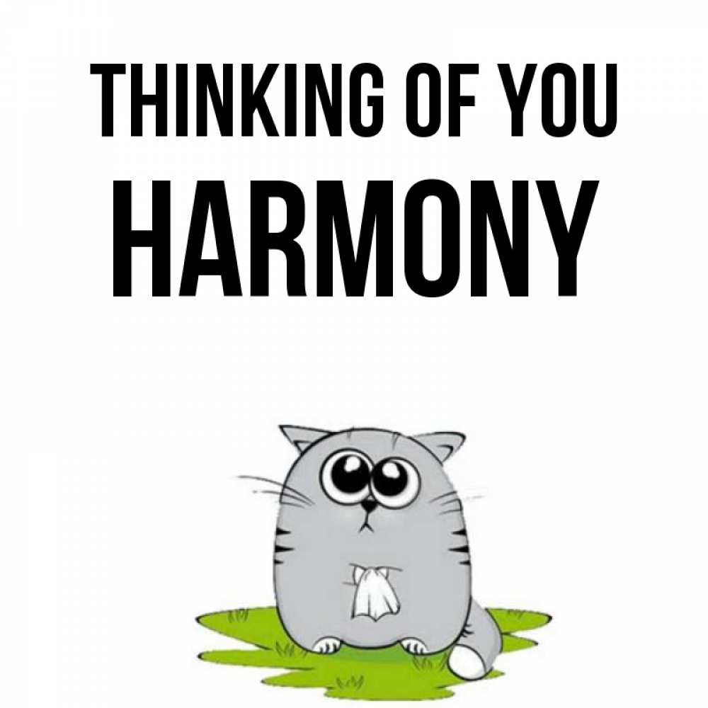 Greetings card с именем, Harmony Thinking of you тоска с платочком Greetings with text for free download 
