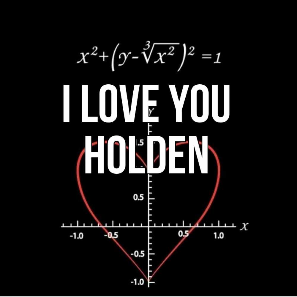 Greetings card с именем, Holden I love you сердечная формула Greetings with text for free download 
