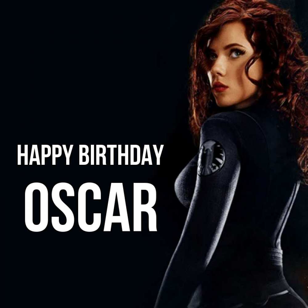 Greetings card с именем, Oscar Happy Birthday Марвел черная вдова Greetings with text for free download 