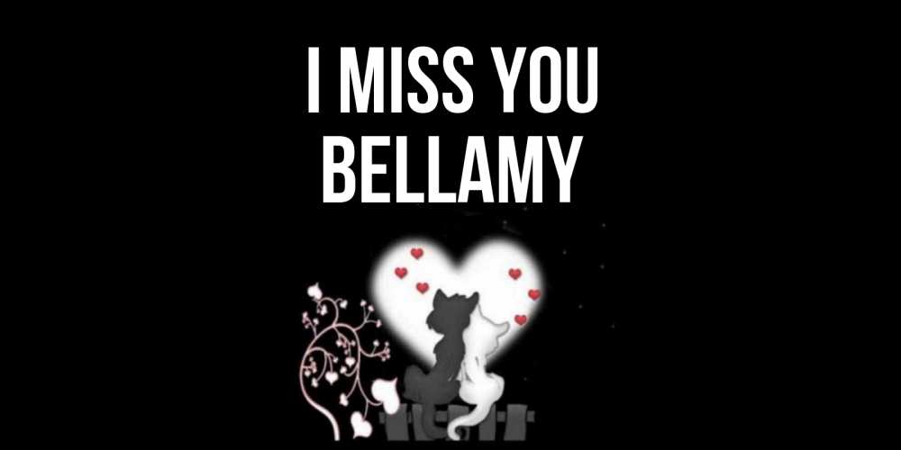 Greetings card с именем, Bellamy I miss you коты Greetings with text for free download 