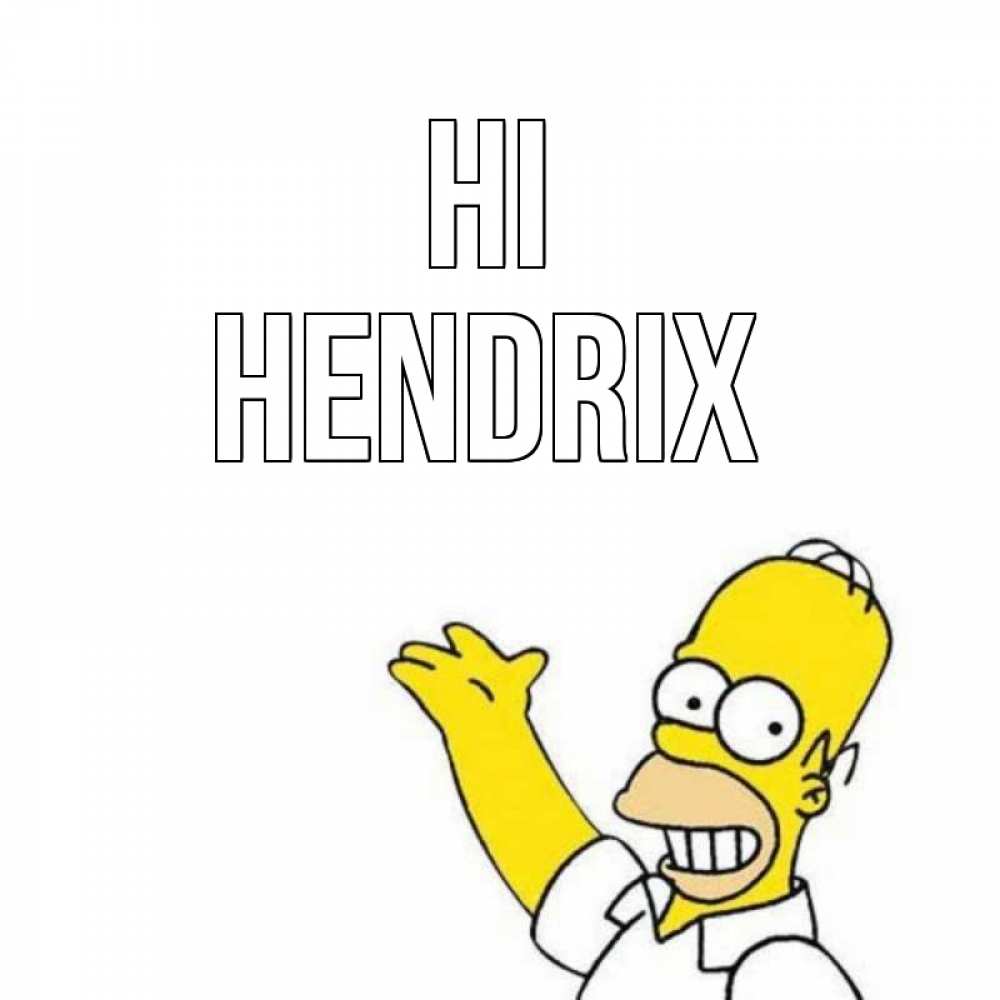 Greetings card с именем, Hendrix Hi Симпсоны Greetings with text for free download 