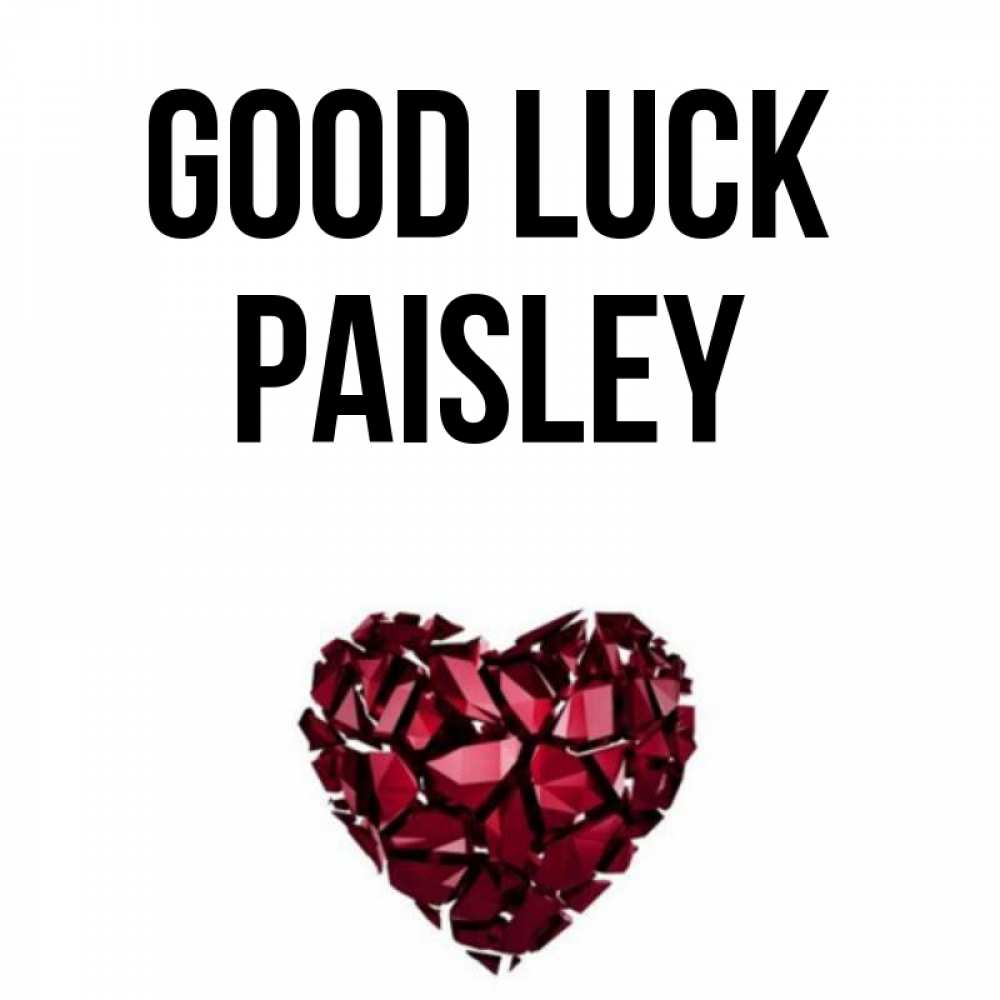 Greetings card с именем, Paisley Good luck бордовое из кристаллов  1 Greetings with text for free download 
