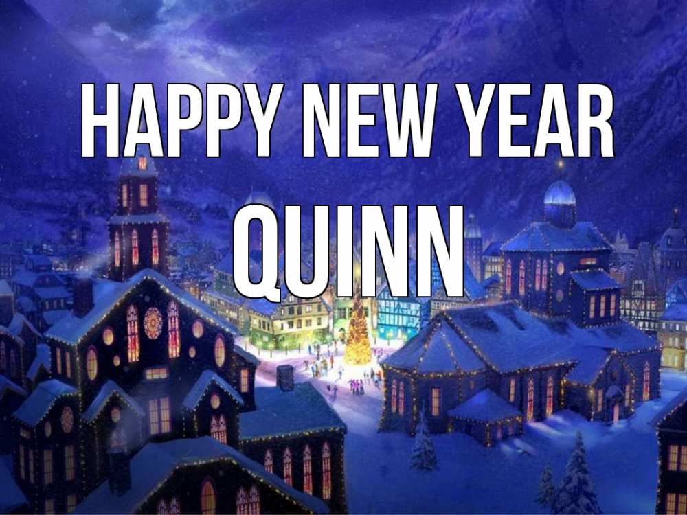 Greetings card с именем, Quinn Happy New Year новый год Greetings with text for free download 