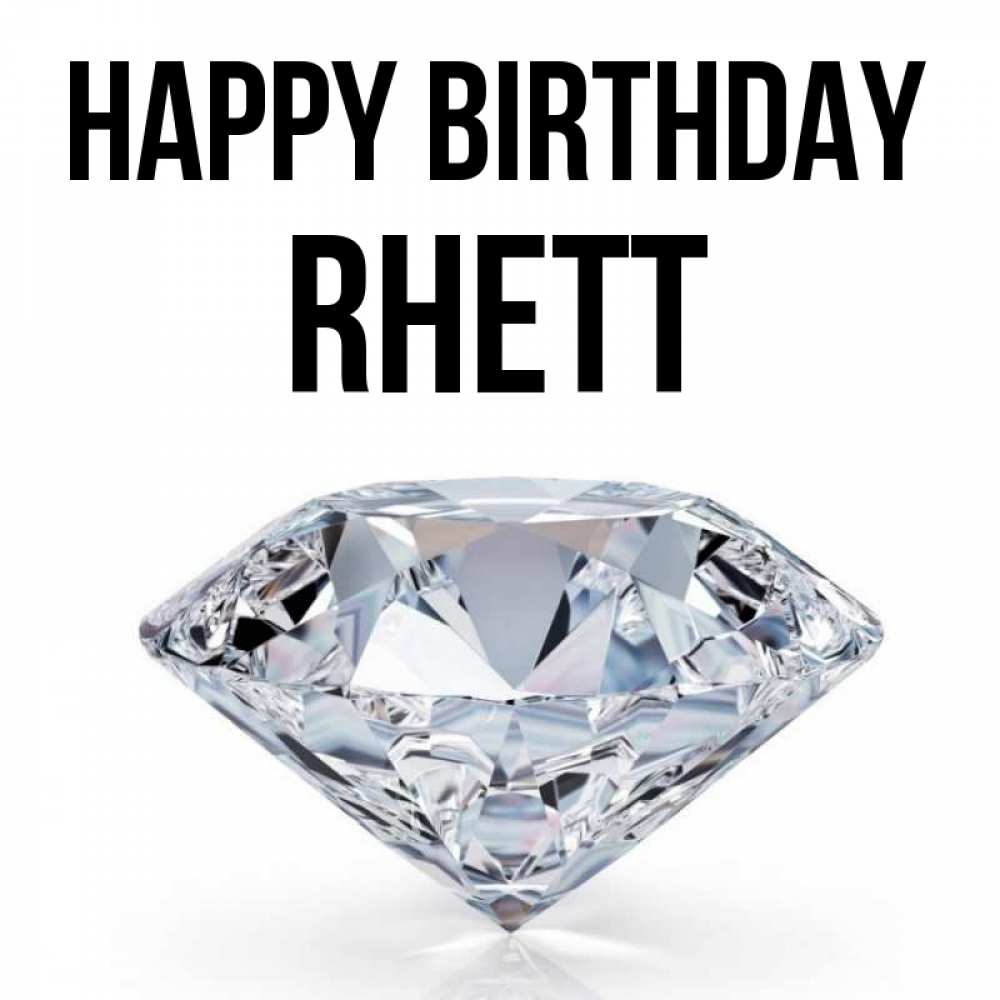 Greetings card с именем, Rhett Happy Birthday к пожеланием быть богатым Greetings with text for free download 