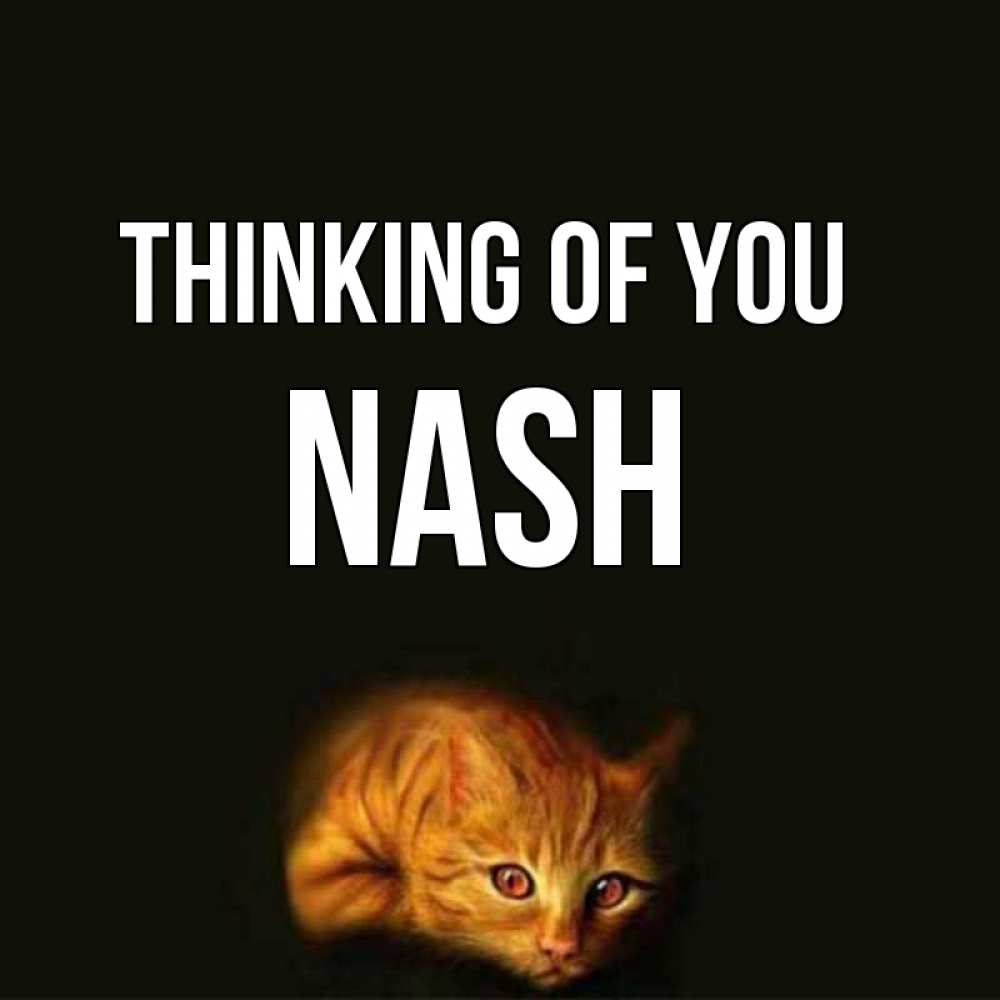 Greetings card с именем, Nash Thinking of you рыжий Greetings with text for free download 