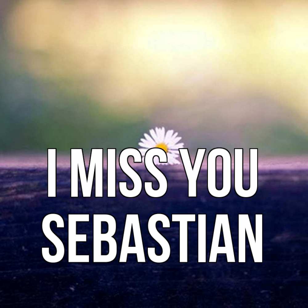 Greetings card с именем, Sebastian I miss you приходи в гости Greetings with text for free download 