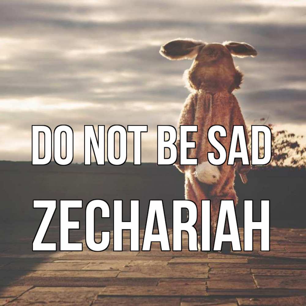 Greetings card с именем, Zechariah Do not be sad со спины Greetings with text for free download 