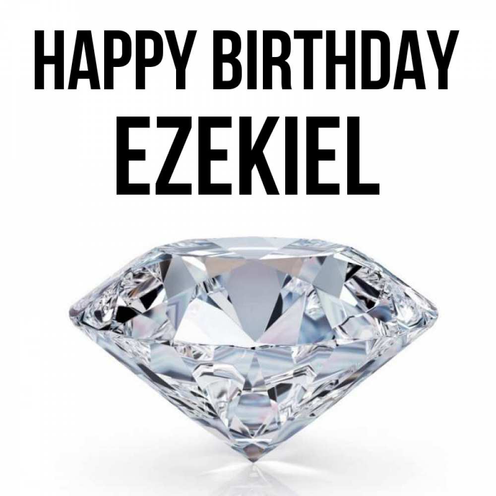 Greetings card с именем, Ezekiel Happy Birthday к пожеланием быть богатым Greetings with text for free download 