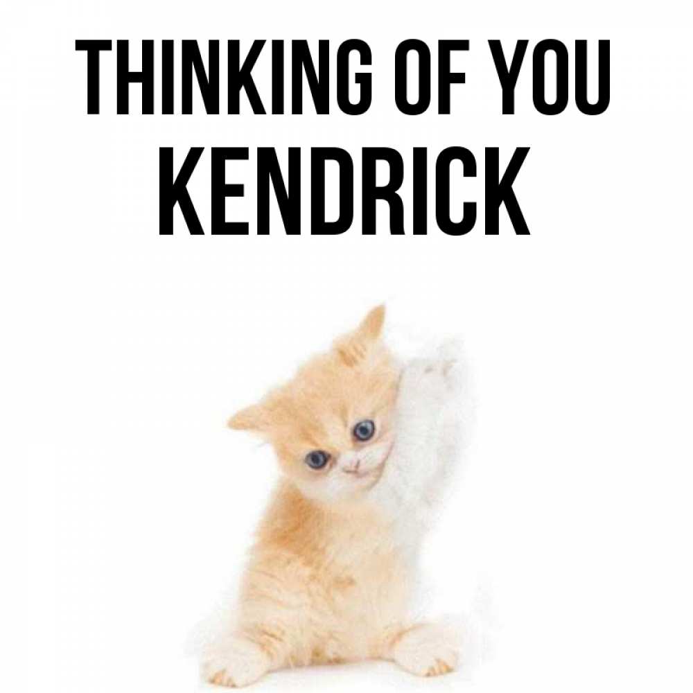 Greetings card с именем, Kendrick Thinking of you зверушки и милота Greetings with text for free download 