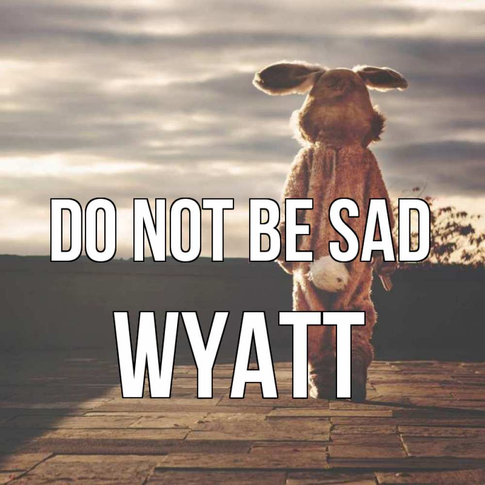 Greetings card с именем, Wyatt Do not be sad со спины Greetings with text for free download 