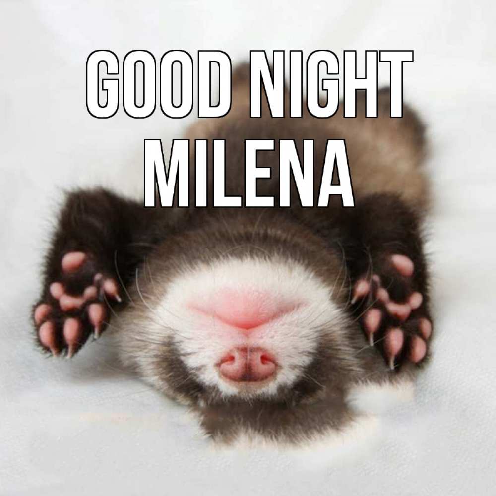 Greetings card с именем, Milena Good night зверек Greetings with text for free download 