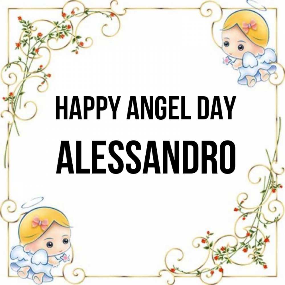 Greetings card с именем, Alessandro happy angel day девочки ангелы Greetings with text for free download 