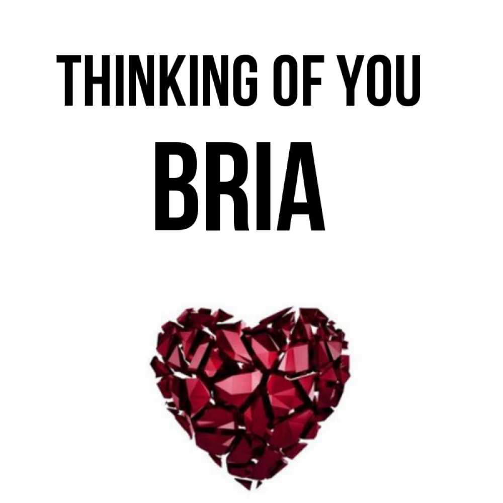 Greetings card с именем, Bria Thinking of you рубиновое 1 Greetings with text for free download 