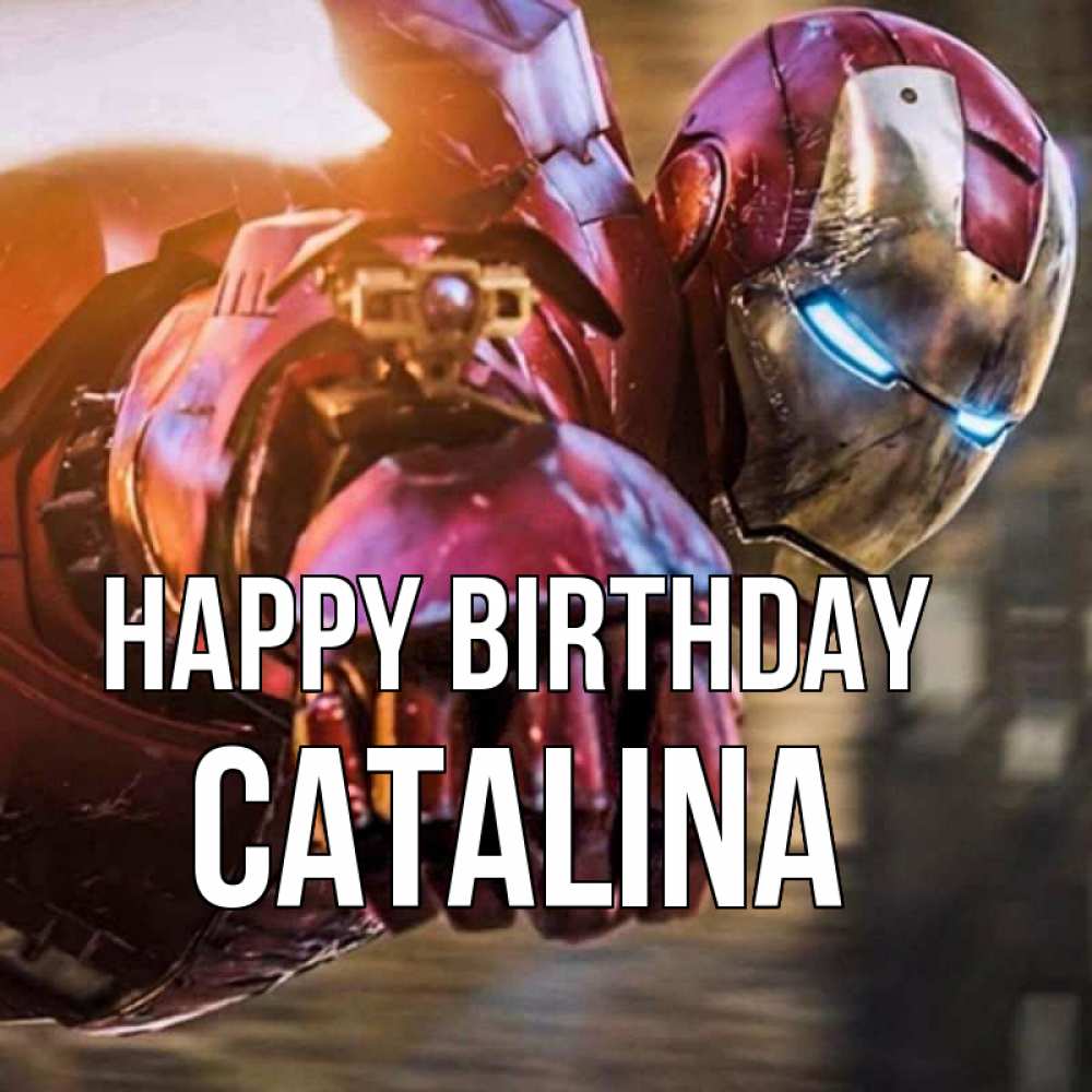 Greetings card с именем, Catalina Happy Birthday марвел супергерои в костюме Greetings with text for free download 