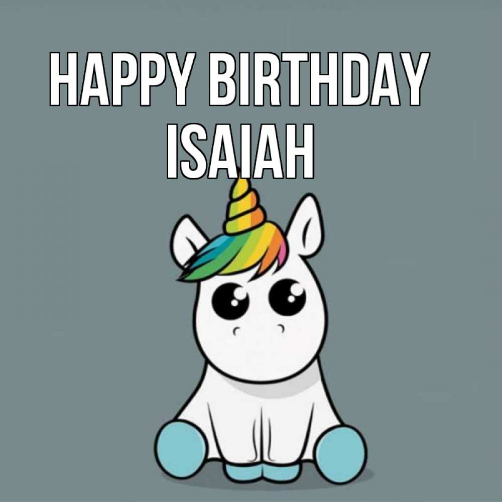 Greetings card с именем, Isaiah Happy Birthday пони Greetings with text for free download 