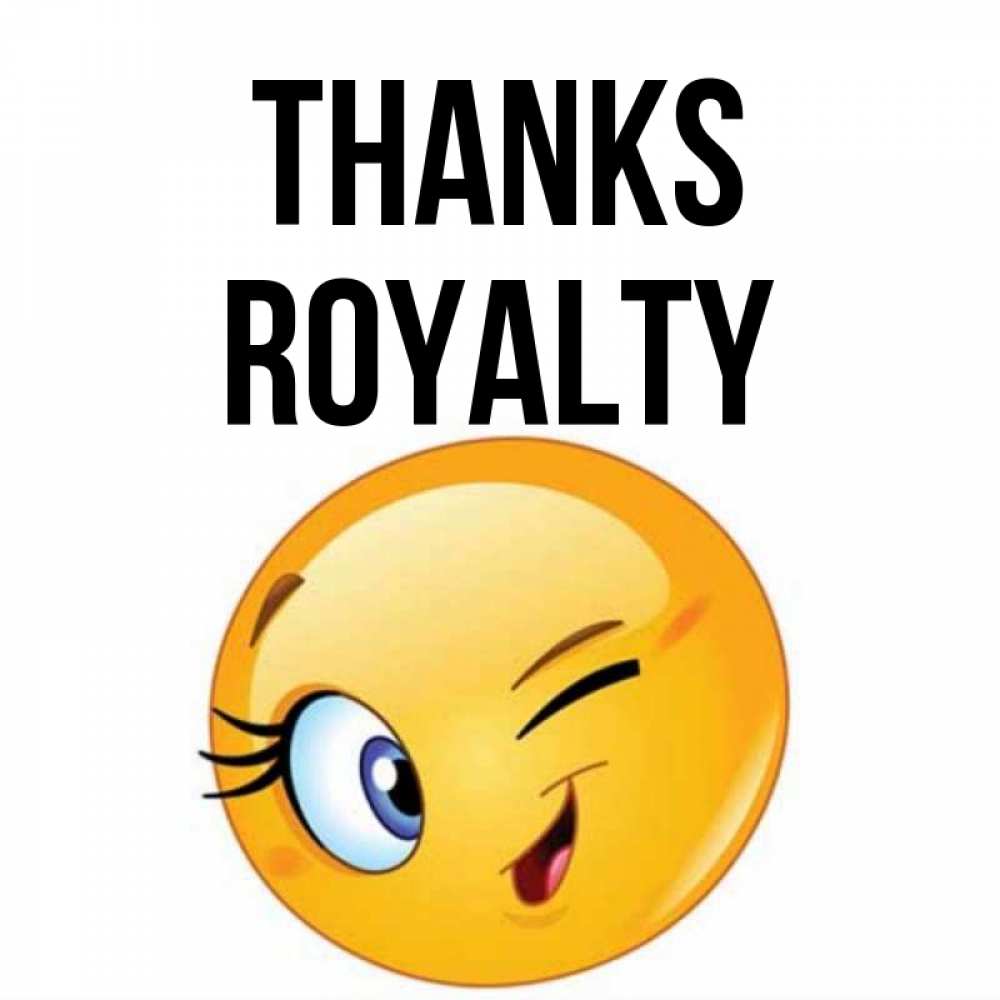 Greetings card с именем, Royalty Thanks открытка с подмигивающим смайлом Greetings with text for free download 