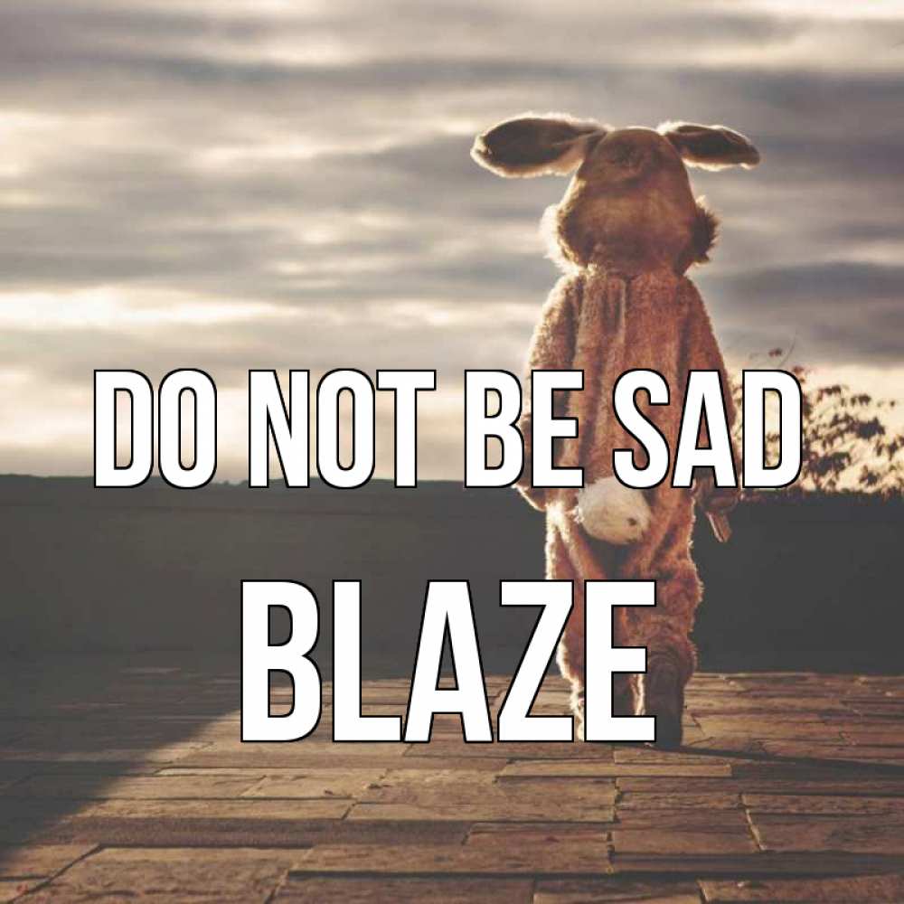 Greetings card с именем, Blaze Do not be sad со спины Greetings with text for free download 