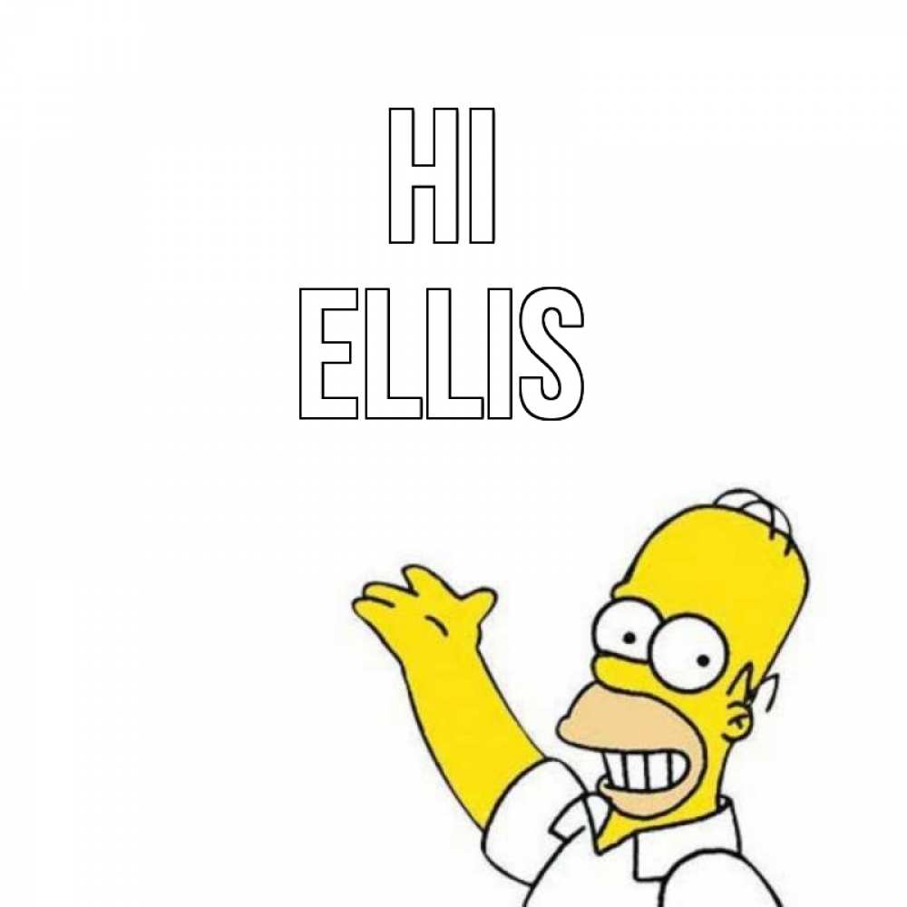 Greetings card с именем, Ellis Hi Симпсоны Greetings with text for free download 
