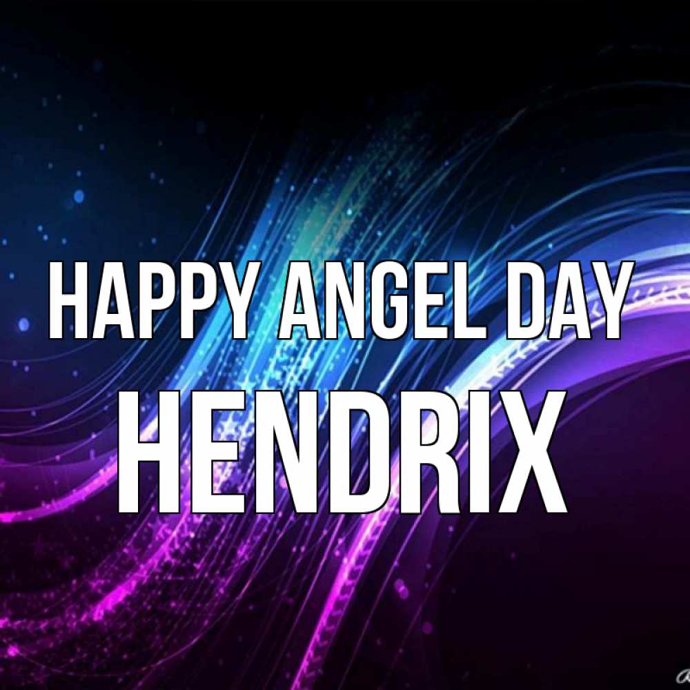 Greetings card с именем, Hendrix happy angel day фиолетовый фон Greetings with text for free download 
