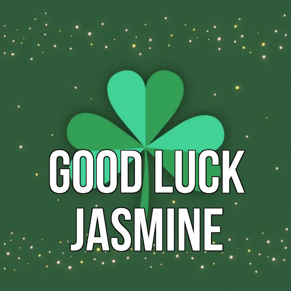 Greetings card с именем, Jasmine Good luck лист клевера Greetings with text for free download 