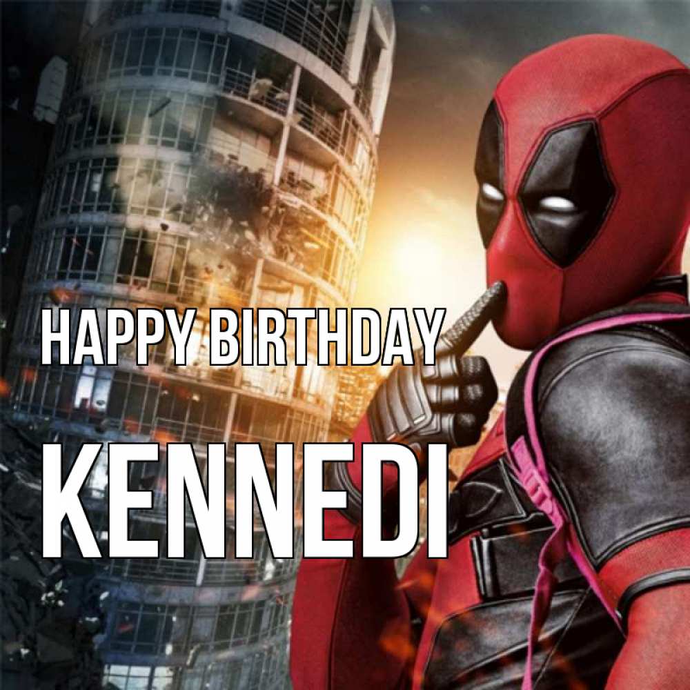 Greetings card с именем, Kennedi Happy Birthday с супергероями Greetings with text for free download 